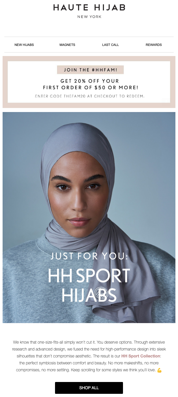 HauteHijab Advanced Welcome Email
